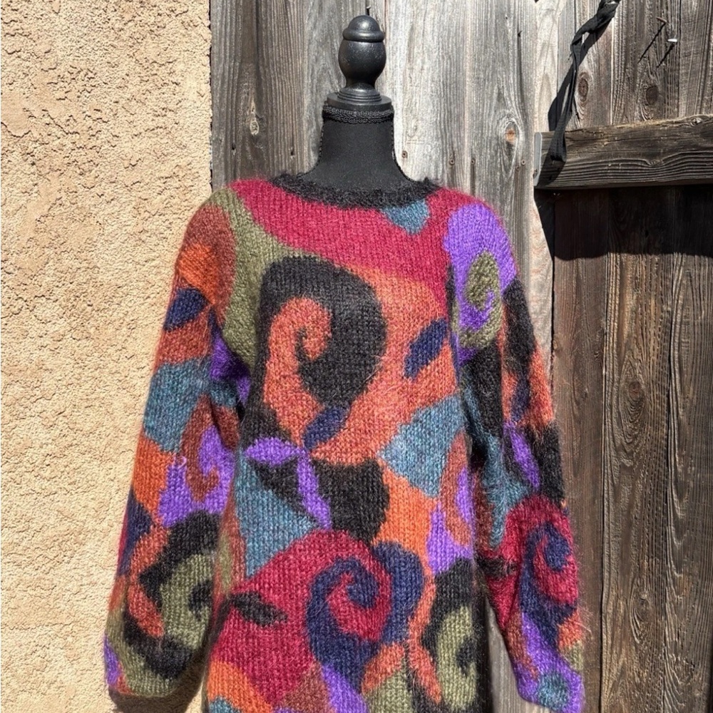 Vtg 90's Mohair + Wool Chunky Pullover Sweater  Icelandic Design Medium - Picture 5 of 7